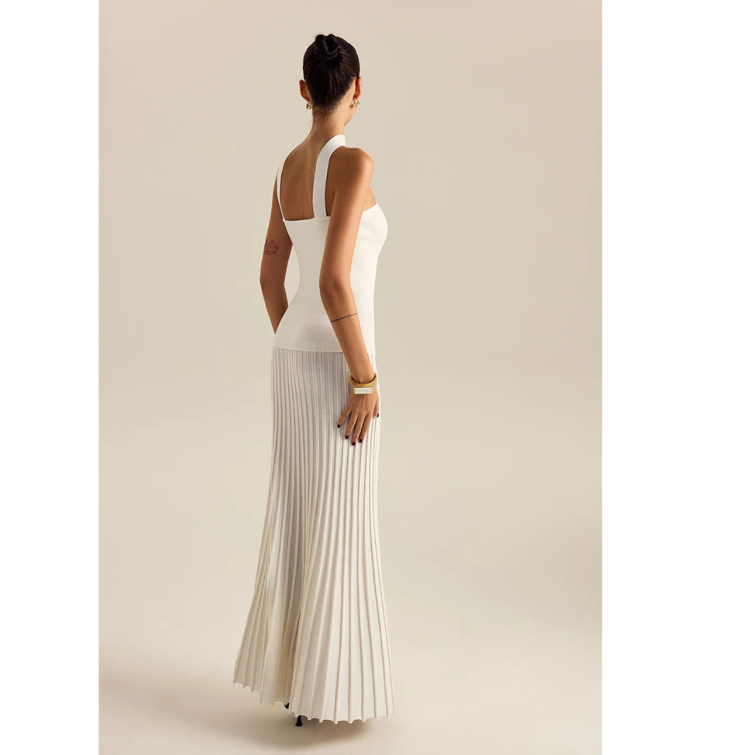 Commense Halterneck Pleated Maxi Dress