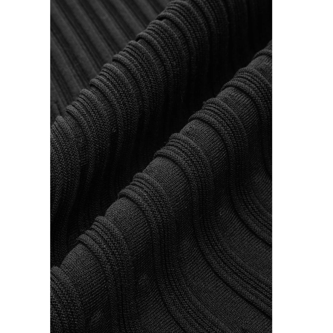 Commense Mock Neck Flared Sweater Dress